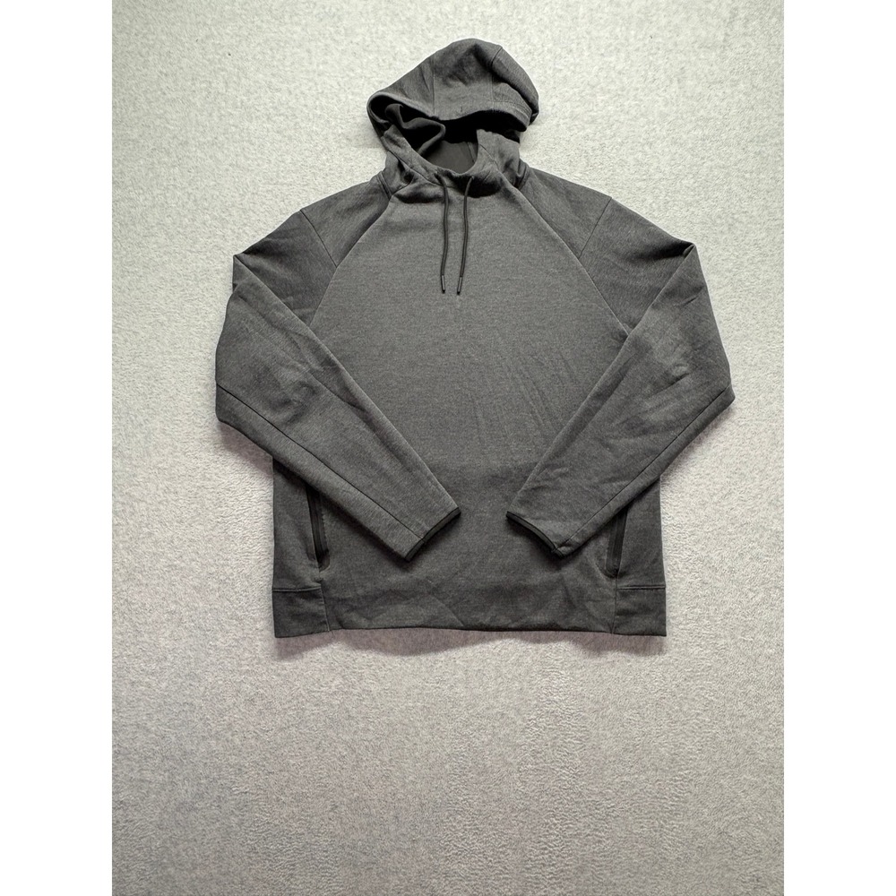Old Navy Active Dynamic Fleece Hoodie Mens Large Gray Raglan Zip Pockets 488993